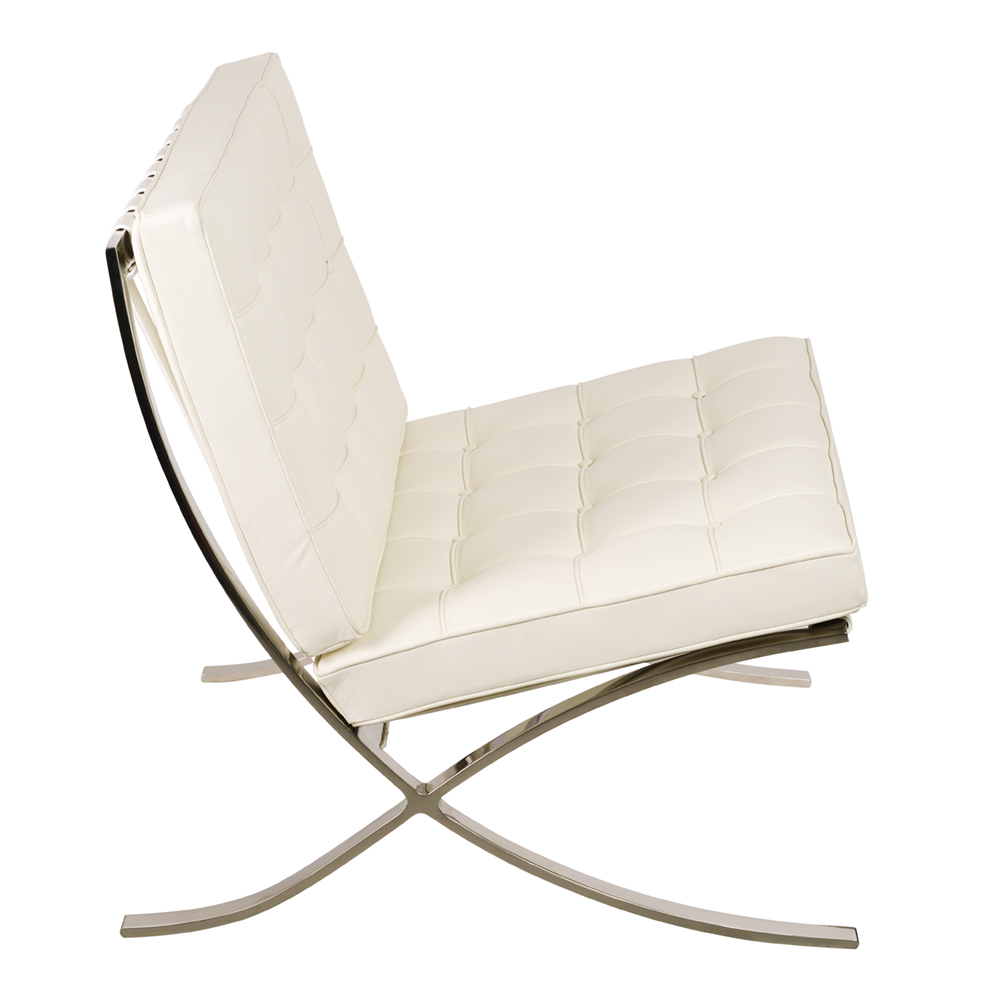 Эргономичное кресло Barcelona Chair, белое