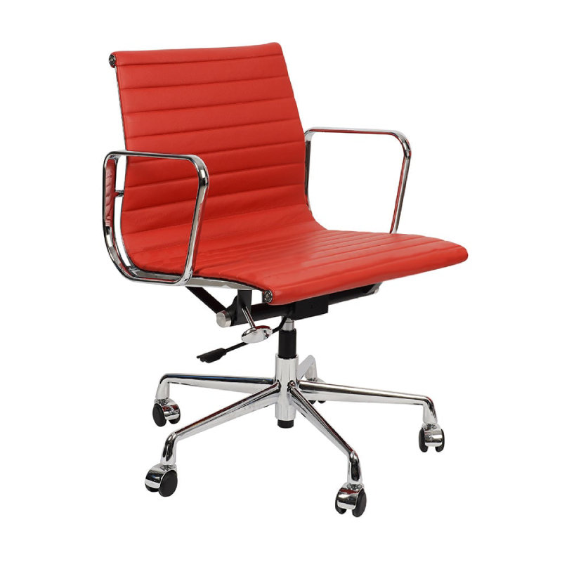 Эргономичное кресло Eames Ribbed Office Chair EA 117, красная кожа