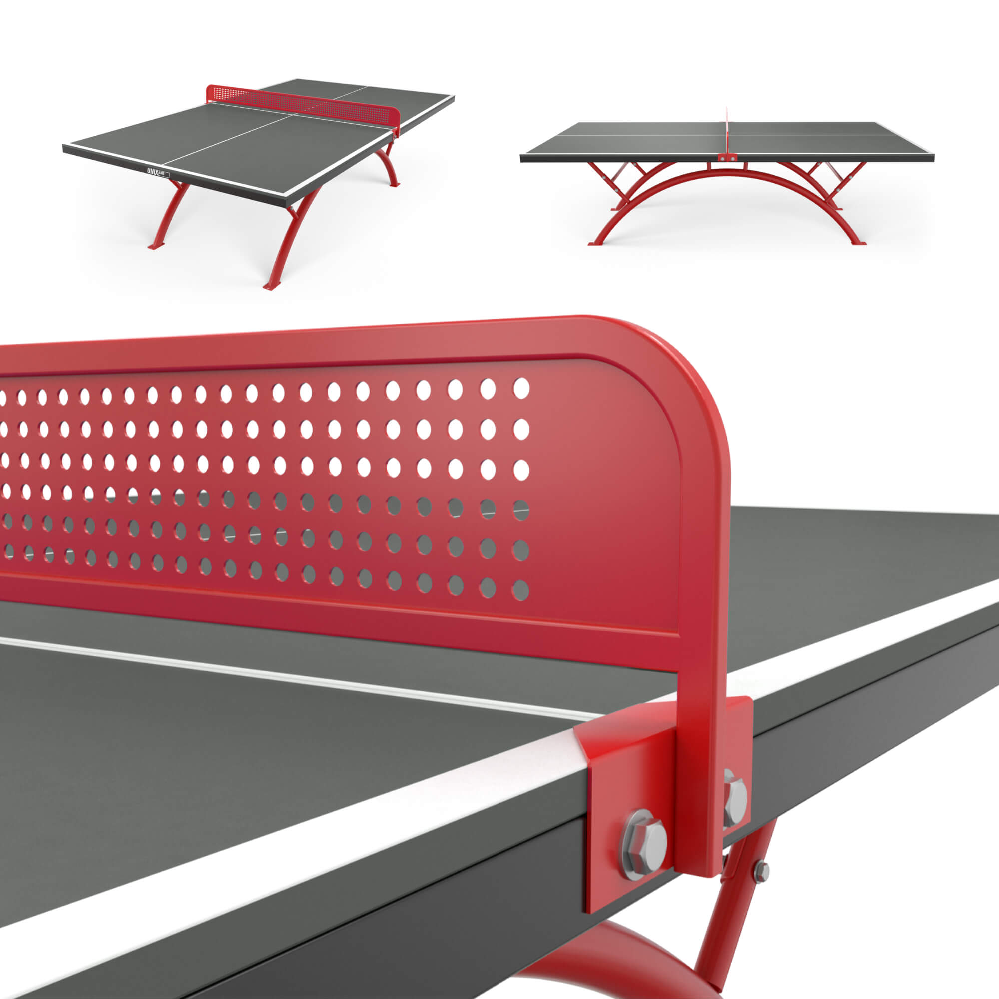 Теннисный стол UNIX line 14 мм SMC (Grey / Red)