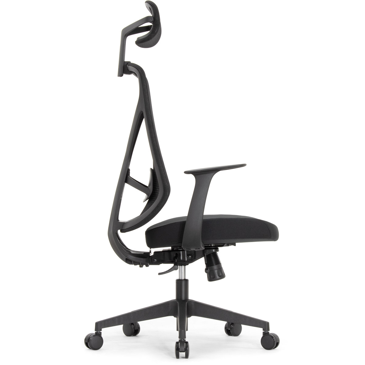 Эргономичное кресло Falto Kuraj (поясничный упор, сетка, ткань, чёрный)