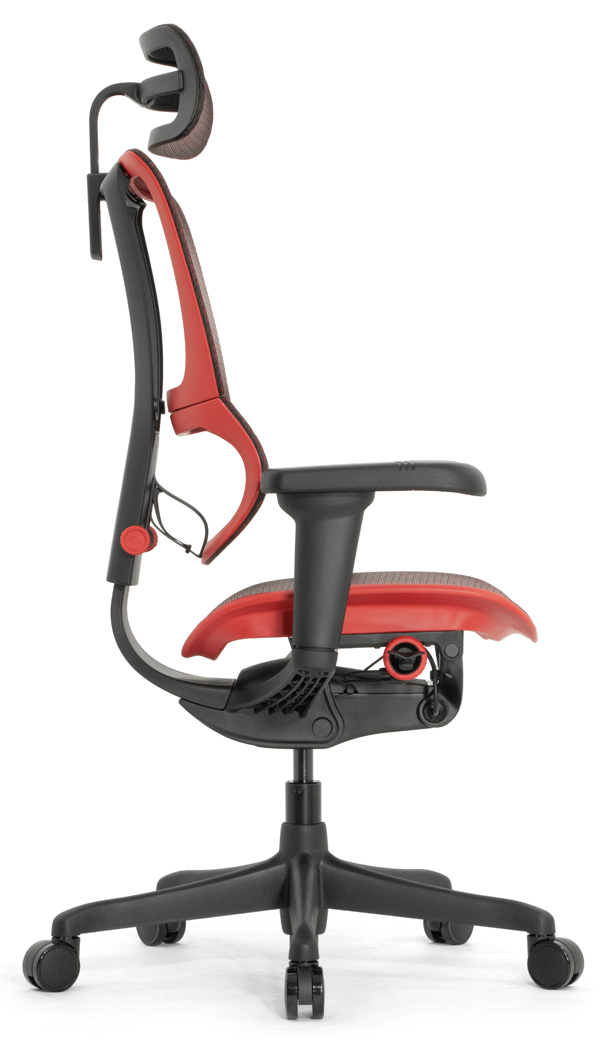 Геймерское кресло Falto IOO Ultra Game (наклон вперёд, сета, чёрный с красным)