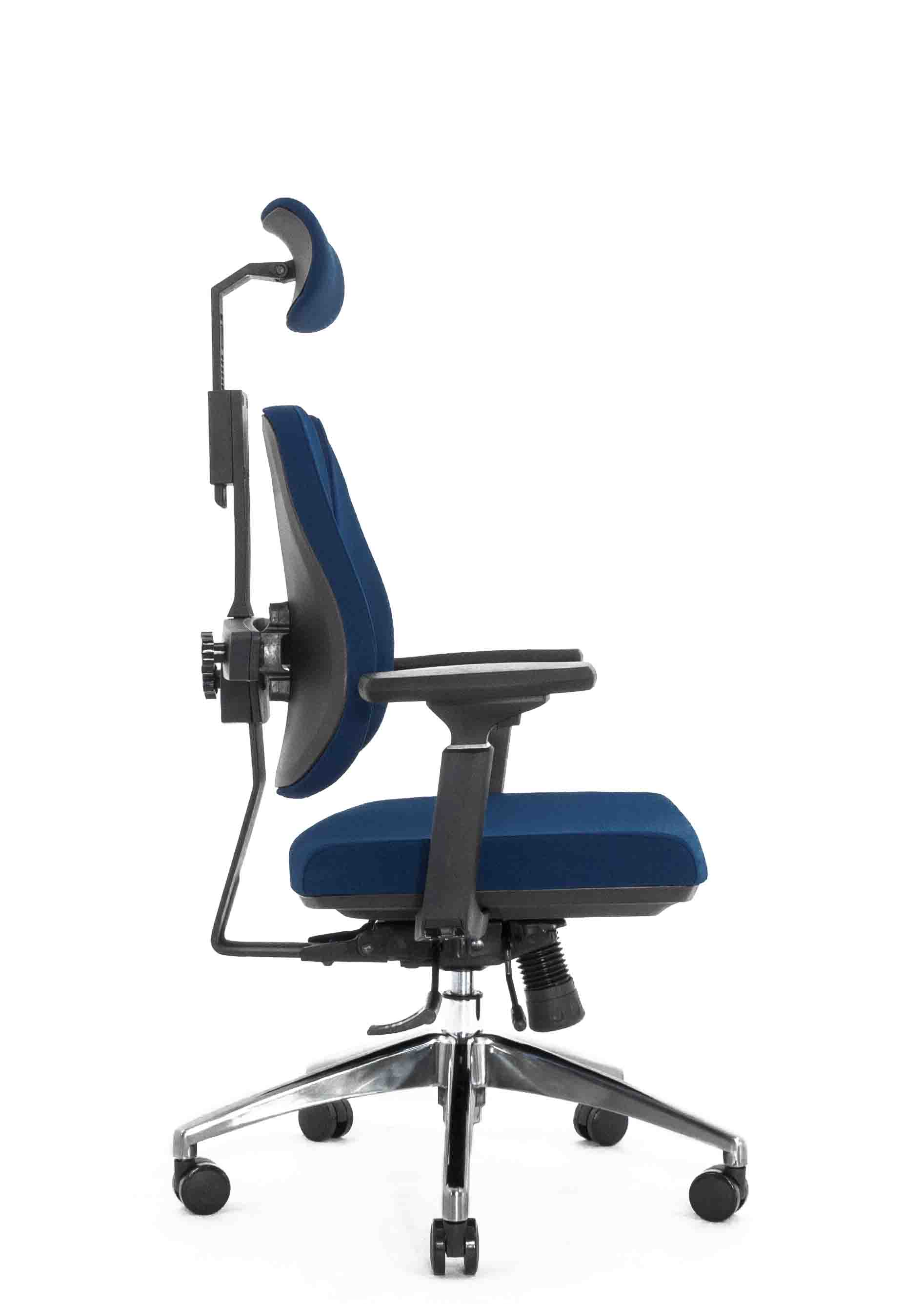 Ортопедическое кресло Falto ALPHA (корсетная спинка, ткань, тёмно-синий)