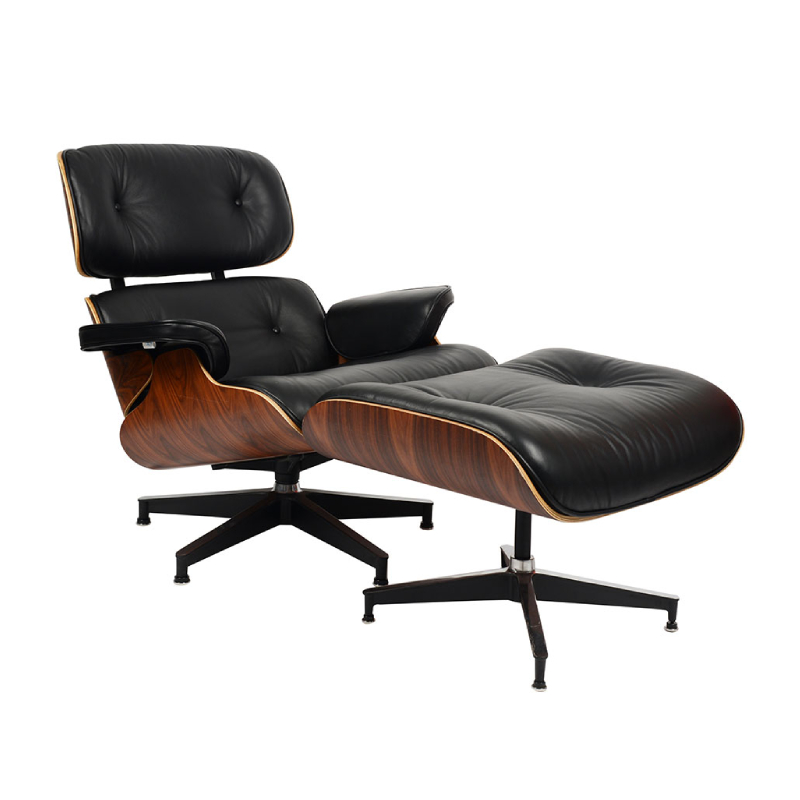 Кресло для отдыха Eames Lounge Chair & Ottoman Black Premium U.S. Version