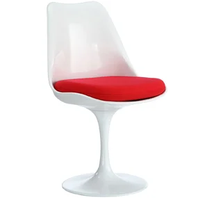 Стул Eero Saarinen Tulip Chair, красная подушка