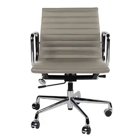 Эргономичное кресло Eames Ribbed Office Chair EA 117, серая кожа