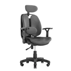 Ортопедическое кресло Falto Inno Health (двойная динамичная спинка, ткань, каркас чёрный, серый)