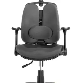 Ортопедическое кресло Falto Inno Health (двойная динамичная спинка, ткань, каркас чёрный, серый)