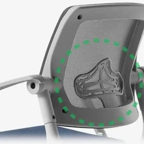 Эргономичное кресло Falto ROBO C250 (поворот спинки, слайдер, сетка, ткань, каркас белый, синий)