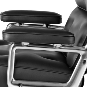 Эргономичное кресло Eames Lobby Chair ES104, черная кожа