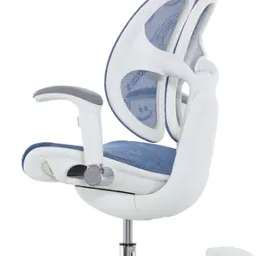Детское эргономичное кресло Falto ORTO (корсетная спинка, слайдер, подлокотники 3D, сетка, синий)