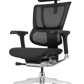 Эргономичное кресло Falto IOO E Elite (электроуправление, SmartWork, алюминий, наклон вперёд, сетка, чёрный)