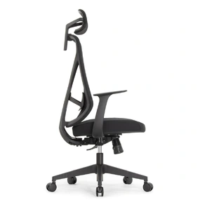 Эргономичное кресло Falto Kuraj (поясничный упор, сетка, ткань, чёрный)