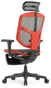 Геймерское кресло Falto Enjoy 2 Ultra Game с подножкой (наклон вперёд, сетка, чёрный с красным)