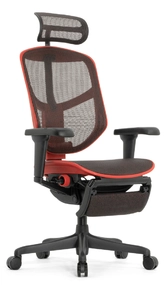 Геймерское кресло Falto Enjoy 2 Ultra Game с подножкой (наклон вперёд, сетка, чёрный с красным)