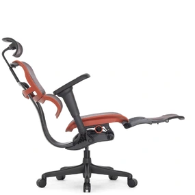 Геймерское кресло Falto Ergohuman 2 Ultra Game с подножкой (наклон вперёд, сетка, чёрный с красным)