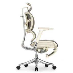 Анатомическое кресло Falto Fly 2 с подножкой (динамичный подголовник, подлокотники 6D (360), сетка, светлый)