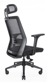Эргономичное кресло Falto Soul Auto (автоматическая жёсткость качания, сетка, ткань, чёрный)
