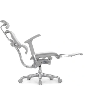 Эргономичное кресло Falto Ergohuman 2 Elite с подножкой (алюминий, наклон вперёд, сетка, серый)
