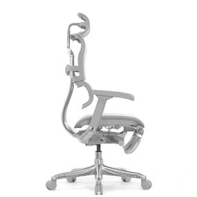 Эргономичное кресло Falto Ergohuman 2 Elite с подножкой (алюминий, наклон вперёд, сетка, серый)