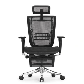 Эргономичное кресло Falto Spring 2 с подножкой (поясничный валик, подлокотники 6D (360), сетка, чёрный)