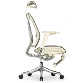 Эргономичное кресло Falto Spring 2 с подножкой (поясничный валик, подлокотники 6D (360), сетка, светлый)