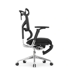 Эргономичное кресло Falto Sail 2 с подножкой (динамичный поясничный упор, подлокотники 6D (360), сетка, чёрный)