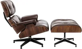 Кресло для отдыха Eames Lounge Chair & Ottoman Premium состаренная кожа